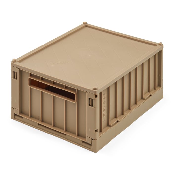 Weston Collapsible Storage Crates with Lid - Set of 2 | Beige- Product image n°0