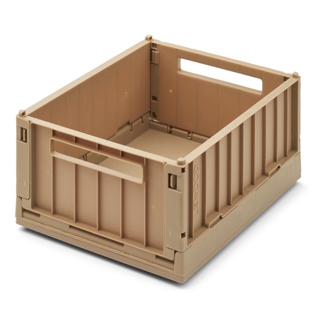 Weston Collapsible Storage Crates with Lid - Set of 2 Beige