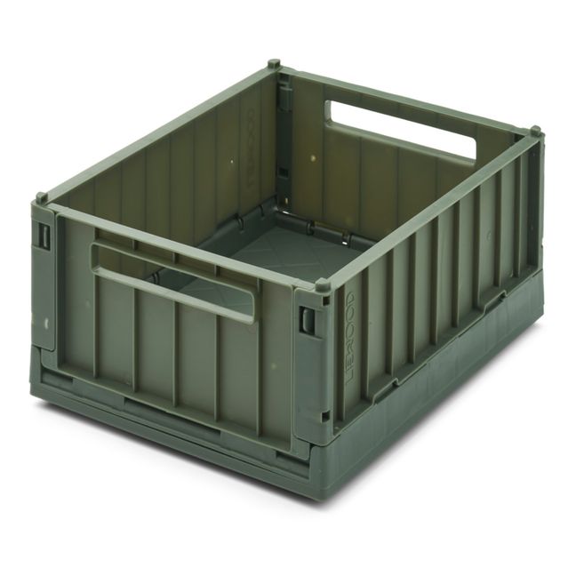 Weston Collapsible Storage Crates with Lid - Set of 2 Dark green