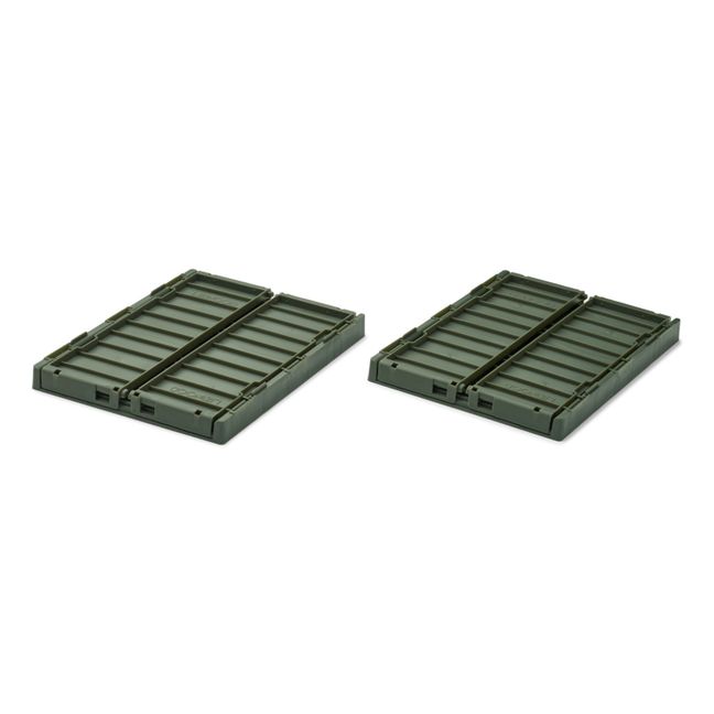 Weston Collapsible Crates - Set of 2 Dark green