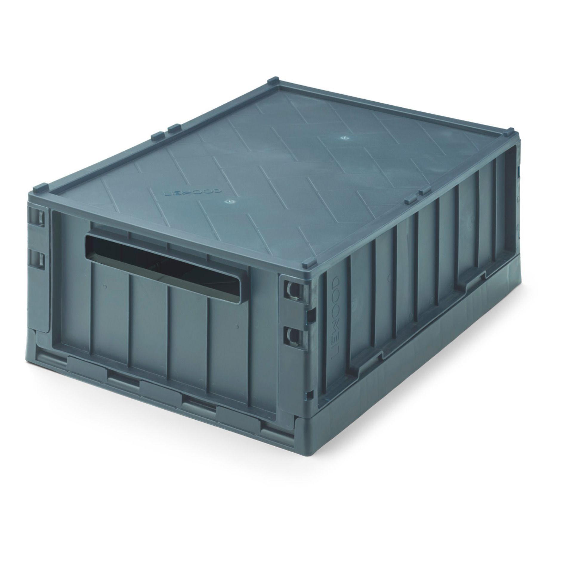 Weston Collapsible Storage Crate with Lid | Azul Gris- Imagen del producto n°0