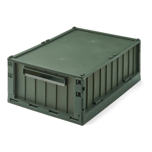 Weston Collapsible Storage Crate with Lid Verde scuro