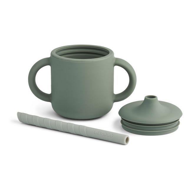 Cameron Silicone Learning Cup and Straw Verde