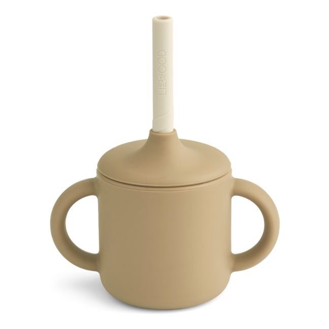 Cameron Silicone Learning Cup and Straw Beige