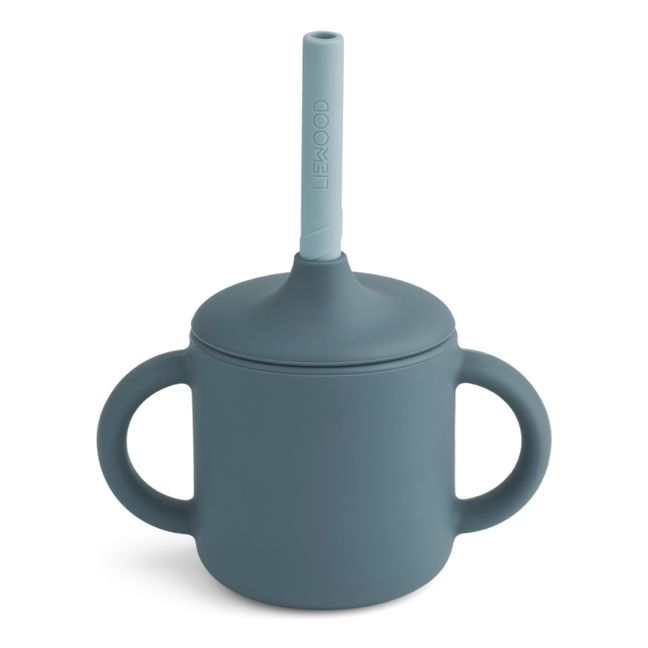 Cameron Silicone Learning Cup and Straw | Azul