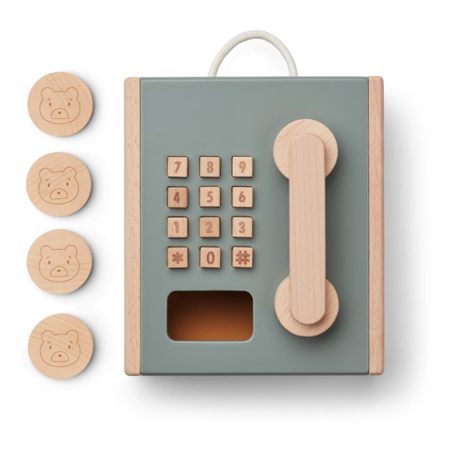Münztelefon Rufus aus Holz | Grün
