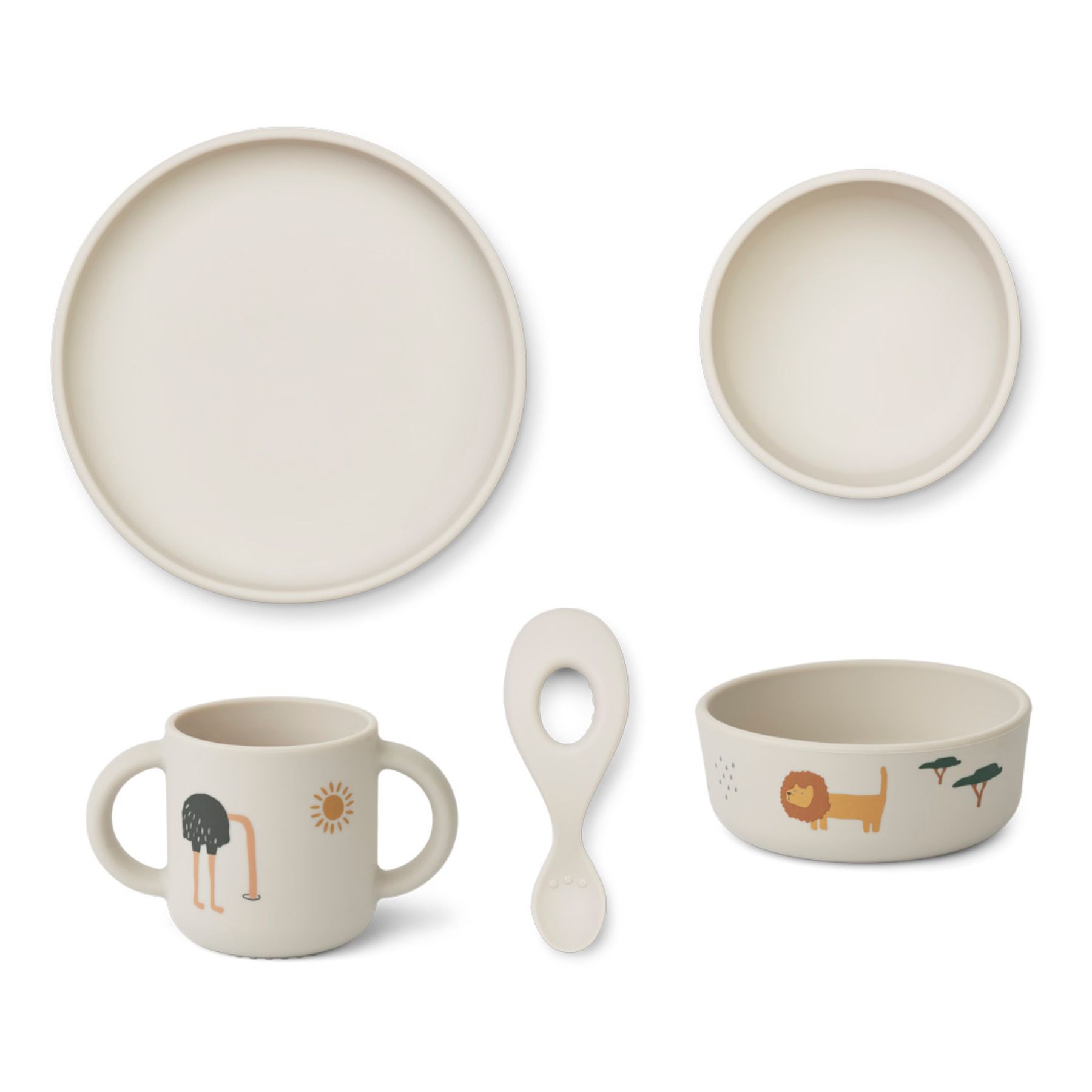 Set vaisselle Vivi en silicone - Set de 4 Gris- Image produit n°0