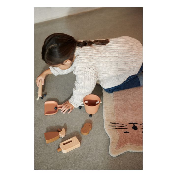 Set de ménage Kimbie en bois | Rose- Image produit n°1