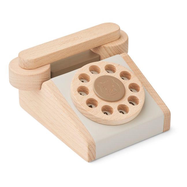 Klassisches Telefon aus Holz Selma | Braun