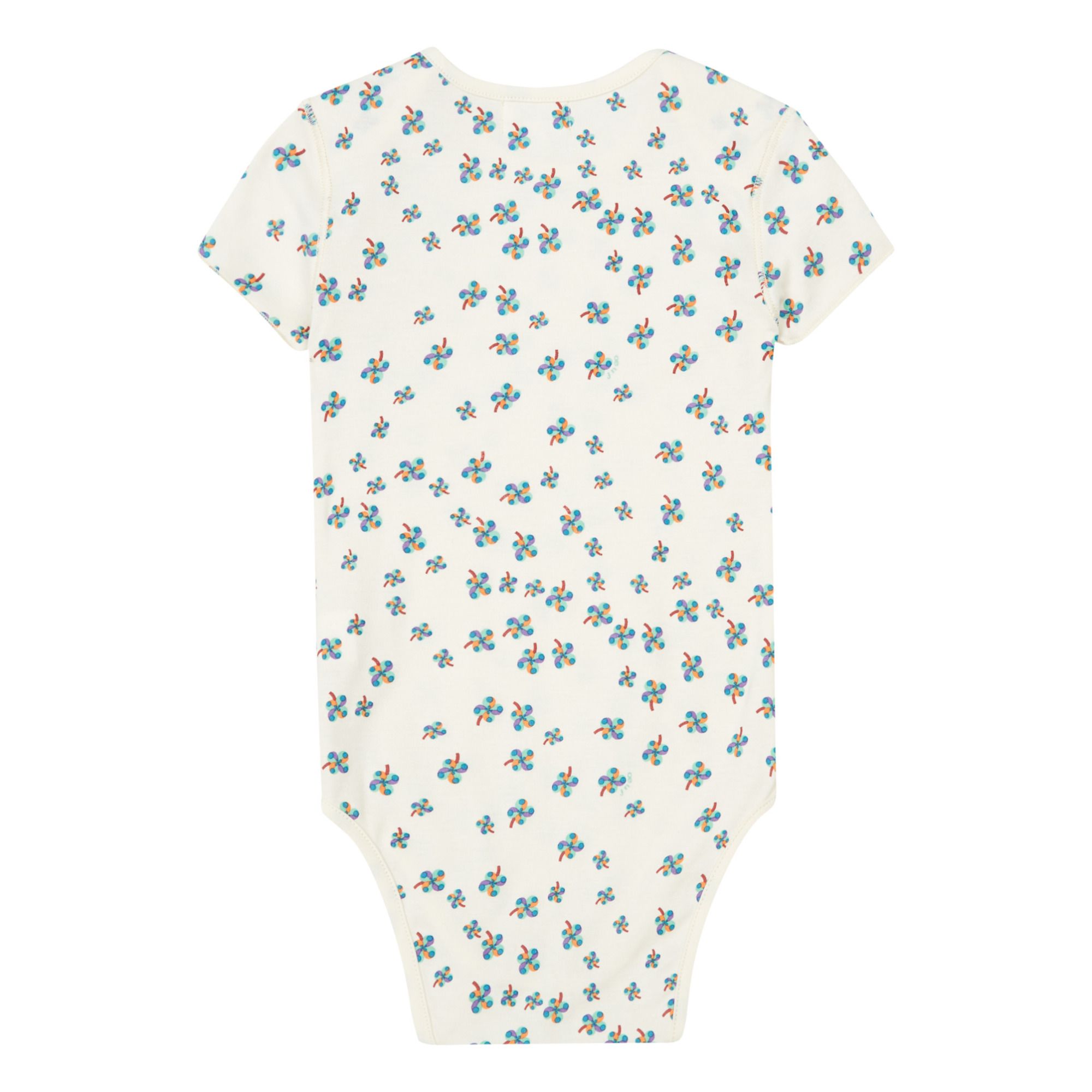 Organic Pima Cotton Floral Baby Bodysuit Crudo- Imagen del producto n°1
