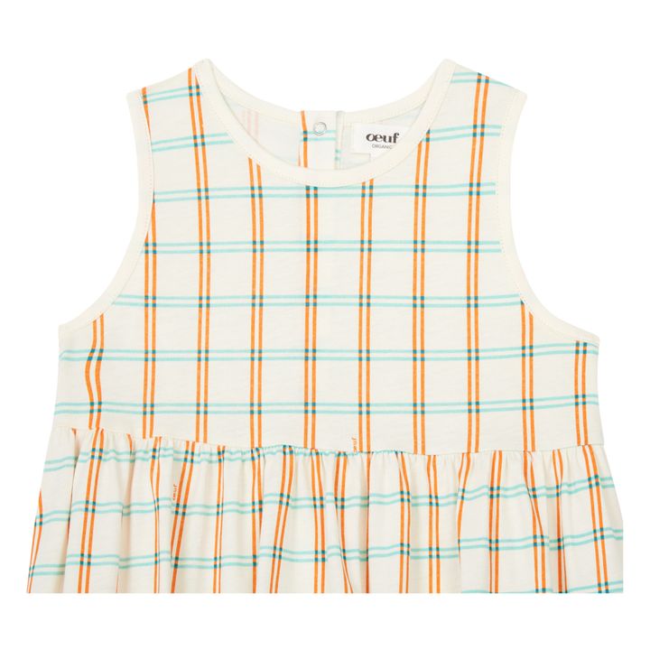 Organic Pima Cotton Checked Dress Ecru- Immagine del prodotto n°2