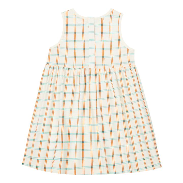 Organic Pima Cotton Checked Dress Ecru- Immagine del prodotto n°3