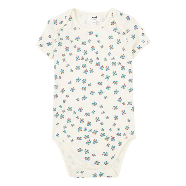 Organic Pima Cotton Floral Baby Bodysuit | Ecru