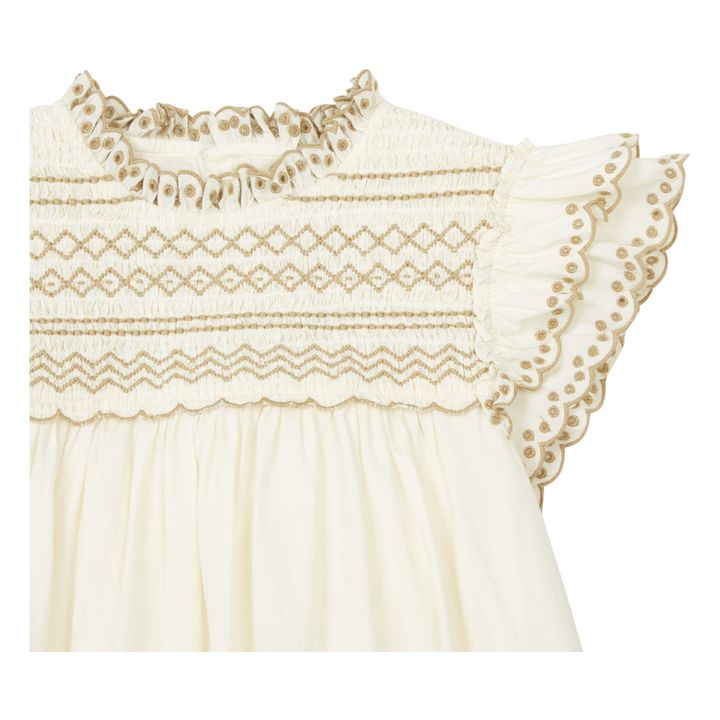 Bijou Embroidered Dress Ecru- Product image n°1