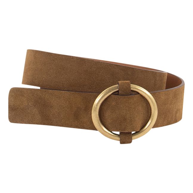 Tisao Suede Leather Belt | Tabaco