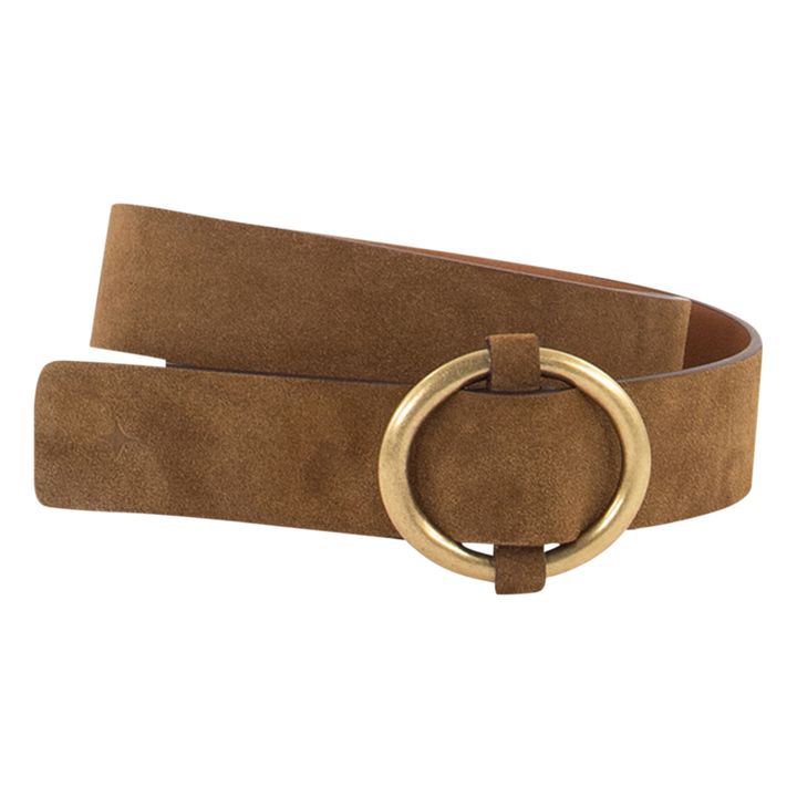 Tisao Suede Leather Belt | Tabacco- Product image n°0
