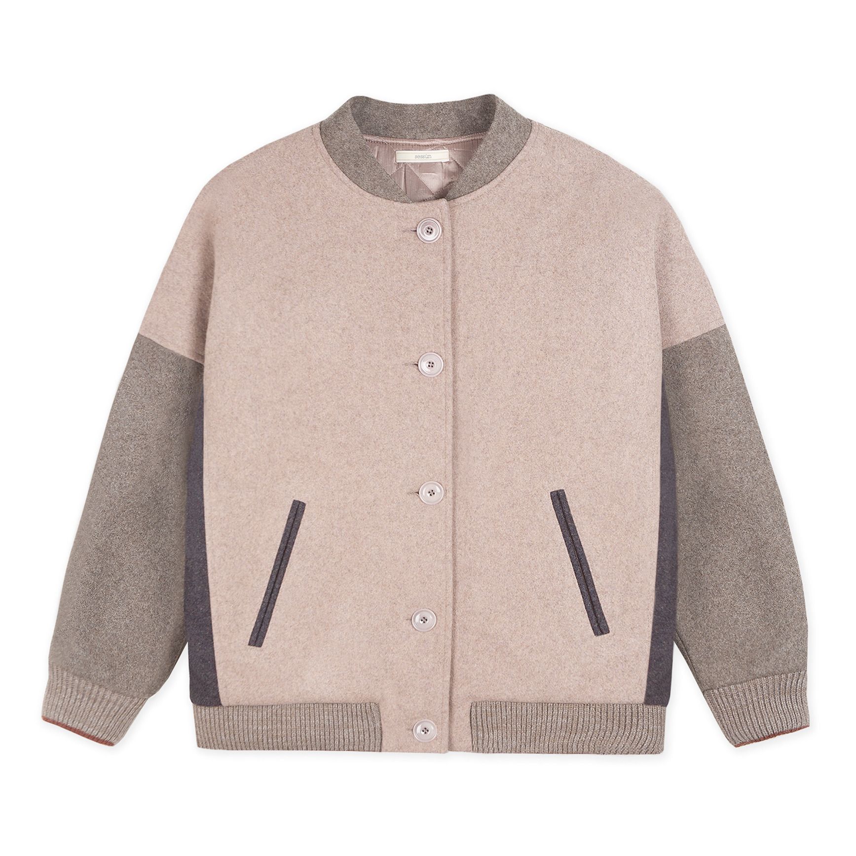 Melchior Recycled Wool Bomber Jacket | Beige- Immagine del prodotto n°0