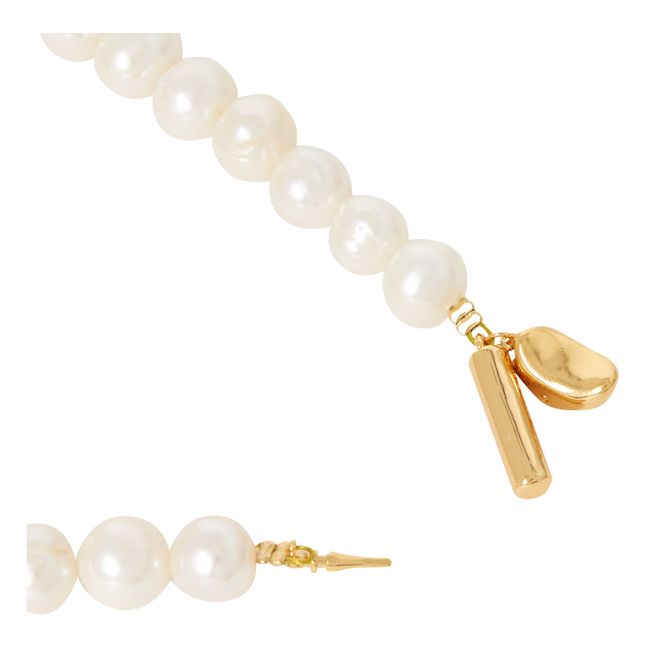 Collier Perles d'Eau Douce Naturelles Cœur Blanc