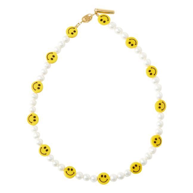Smiley Pearl Necklace | Yellow