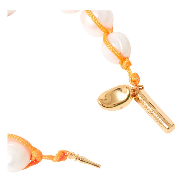 Bracelet Corde Perles Baroques et Œil Orange- Image produit n°3