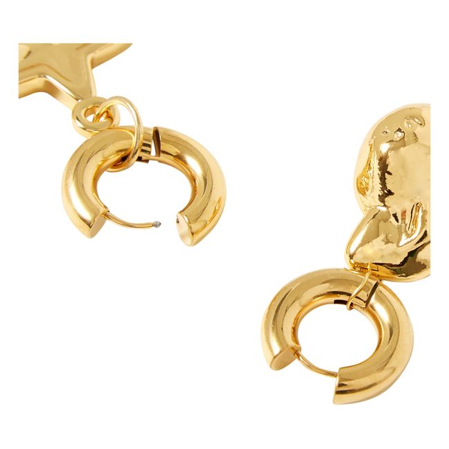 Baroque Pearl and Star Earrings | Gold