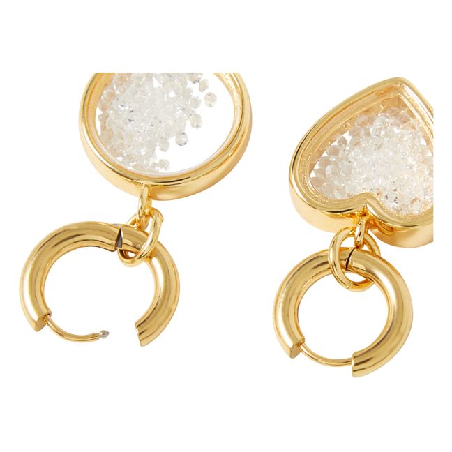 Clear Crystal Earrings Gold