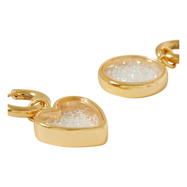 Clear Crystal Earrings | Gold