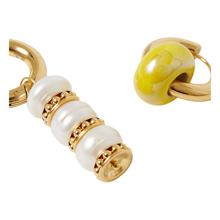 Pearl and Bead Earrings Yellow- Product image n°5