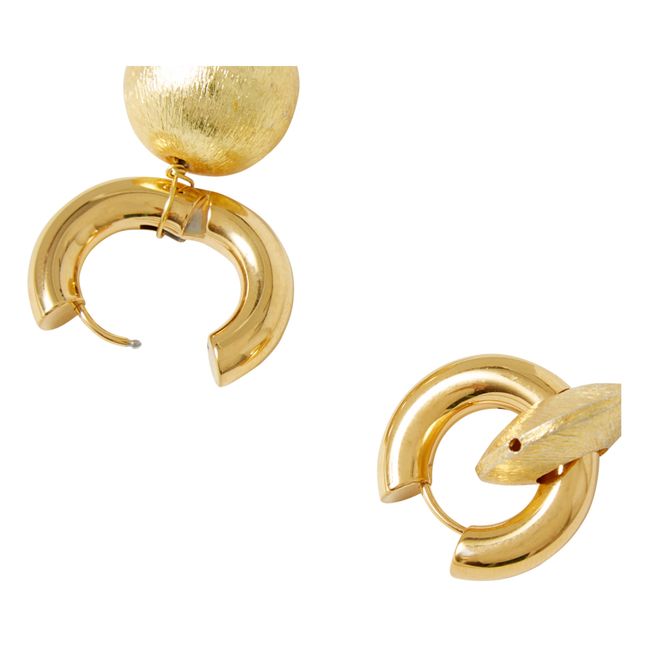 Brushed Effect Ball and Loop Earrings | Dorato