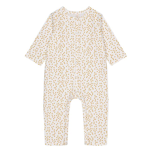 Pyjama en jersey Pia Mini-Cœurs | Jaune moutarde
