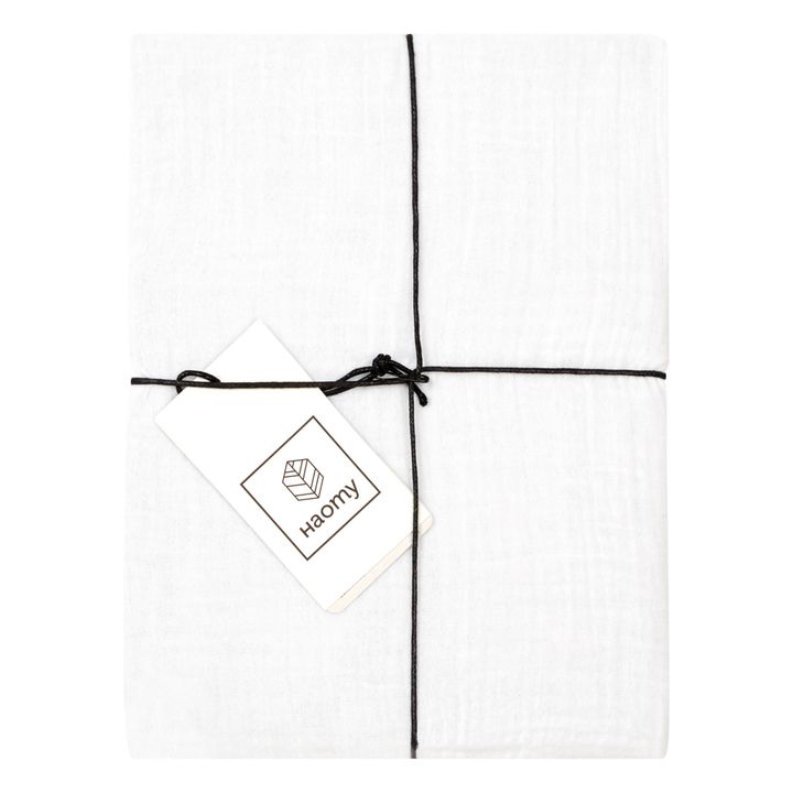 Funda de almohada de vela de algodón orgánico con flecos Katni | Blanco- Imagen del producto n°3