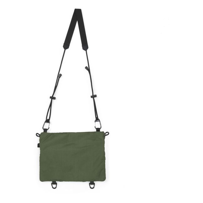 Recycled Nylon Shoulder Bag | Olive green