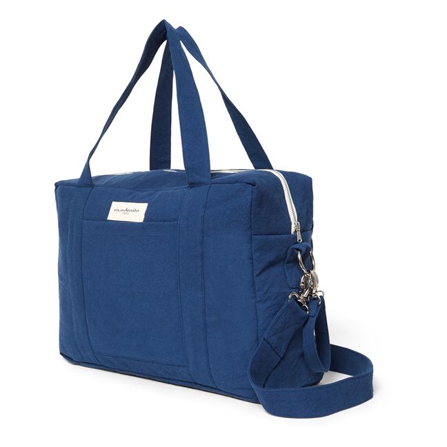 Darcy Recycled Cotton Changing Bag | Navy blue