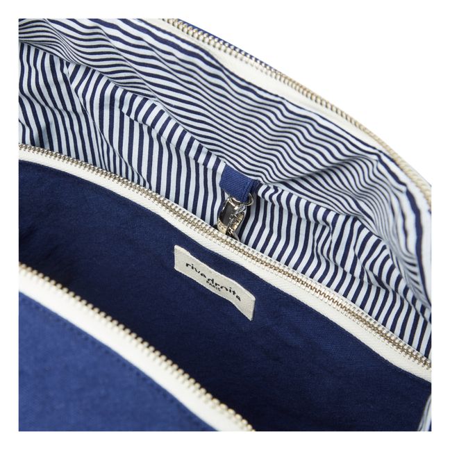 Darcy Recycled Cotton Changing Bag | Navy blue