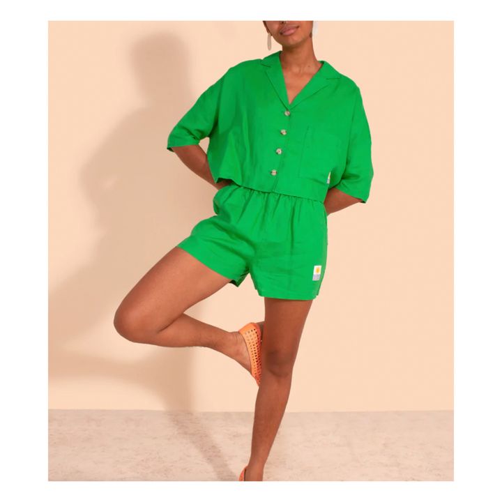 Basic Linen Shorts | Grün- Produktbild Nr. 1