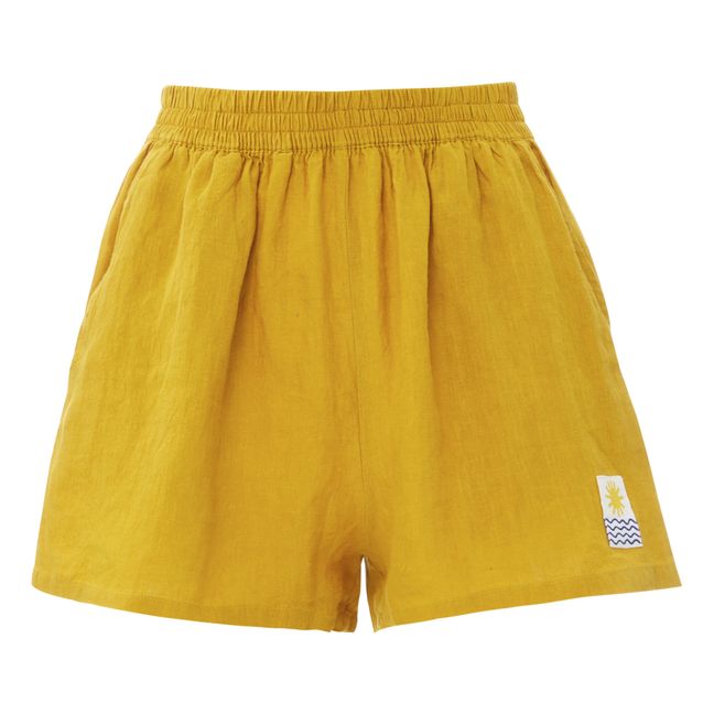 Basic Linen Shorts Arancione