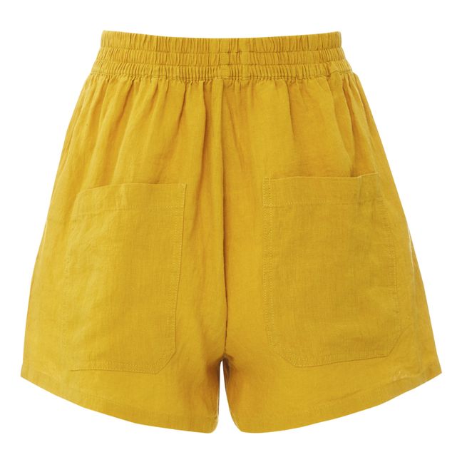 Basic Linen Shorts Naranja