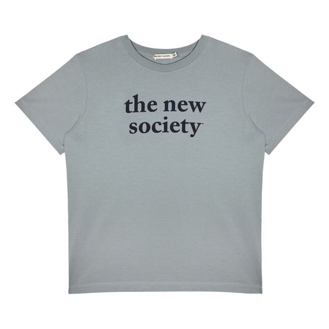T-shirt Manches Courtes Logo Coton Bio | Bleu gris