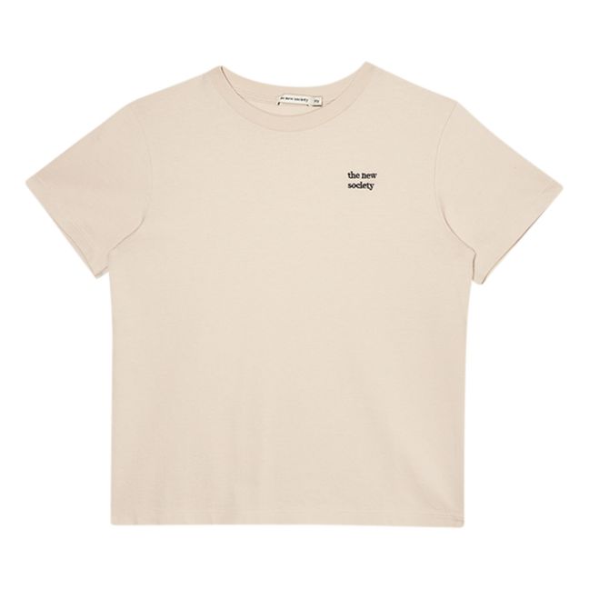 Organic Cotton Logo Short Sleeve T-shirt Beige