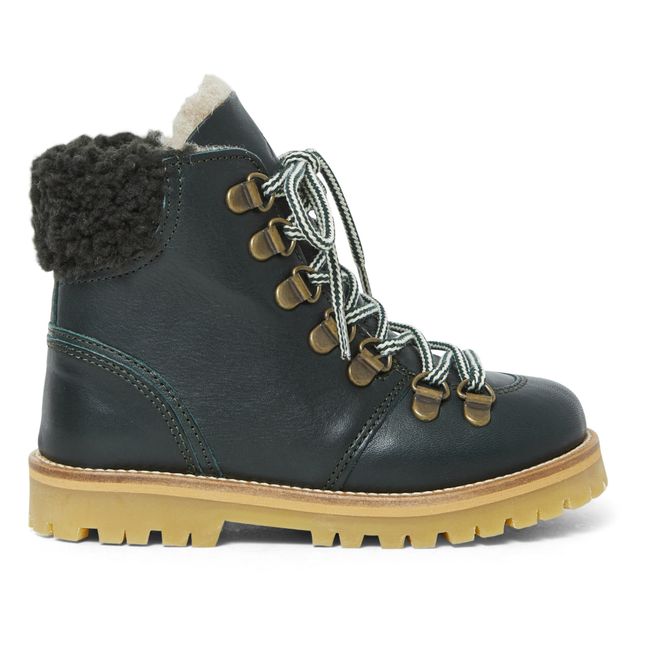 Gefütterte Boots Shearling Winter | Dunkelgrün