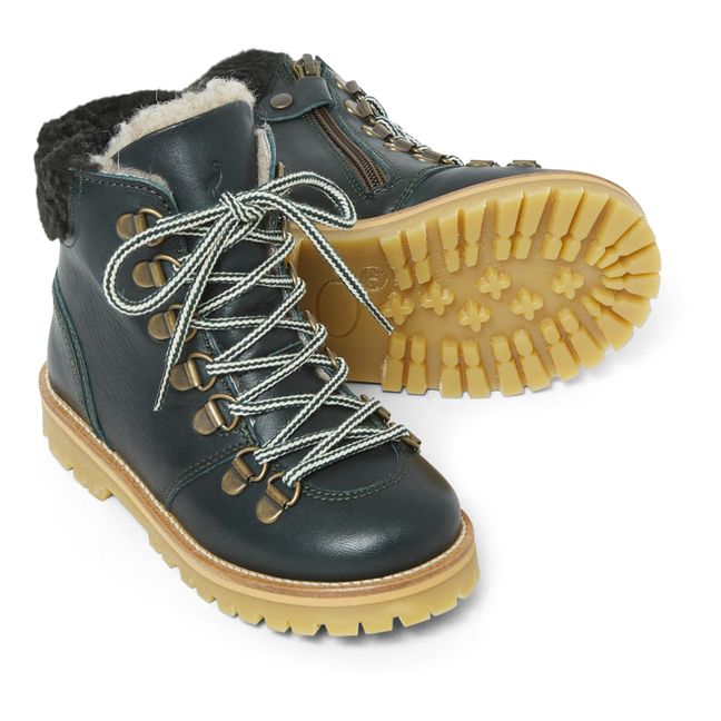 Gefütterte Boots Shearling Winter | Dunkelgrün