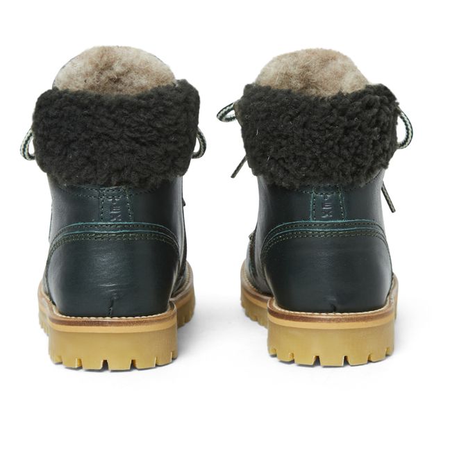 Winter Shearling Lined Boots Dunkelgrün
