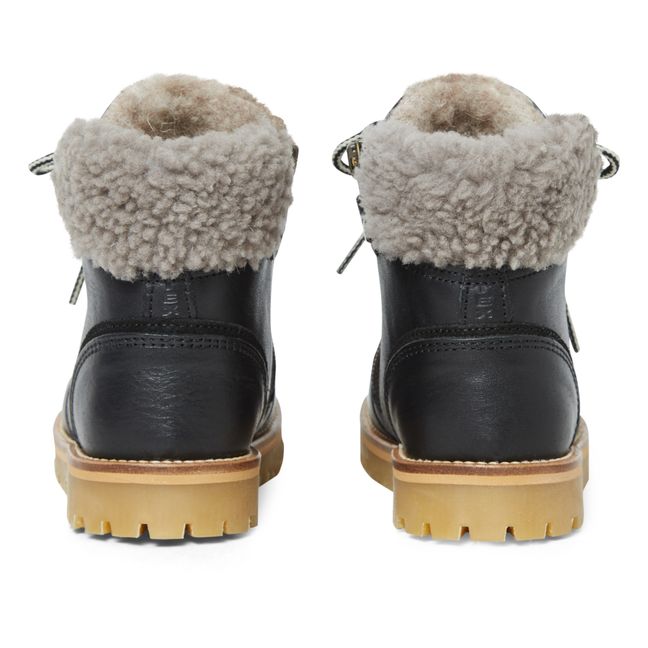 Winter Shearling Lined Boots Schwarz
