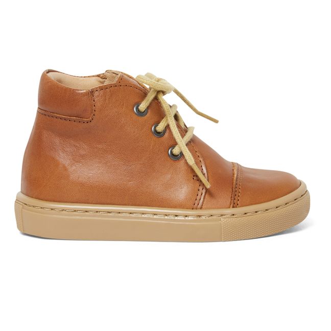 Kicks Low-Top Lace-Up Boots Cognac-Farbe