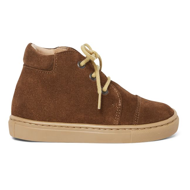 Kicks Low-Top Lace-Up Suede Boots Brown