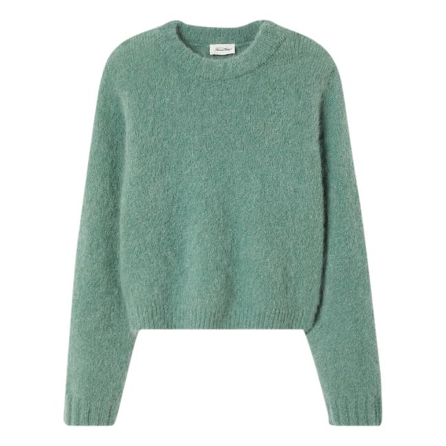 Pinobery Cropped Sleeve Mohair Jumper | Green