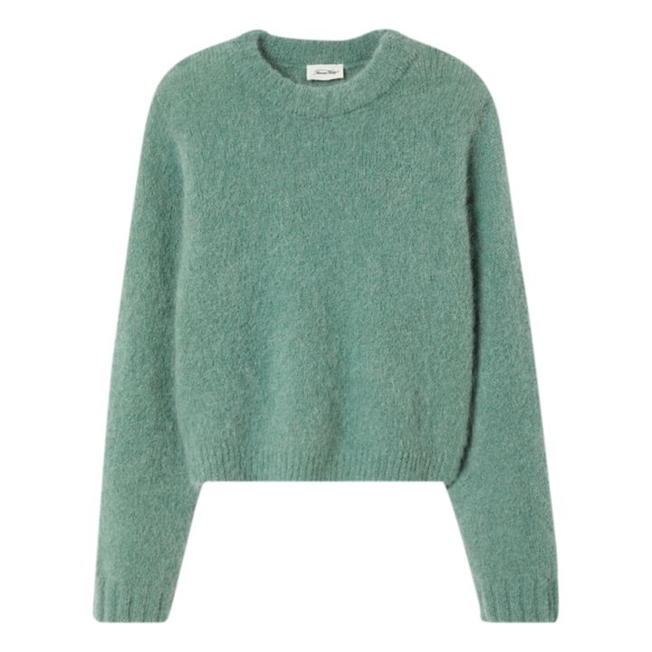 Pinobery Cropped Sleeve Mohair Jumper | Green- Product image n°0
