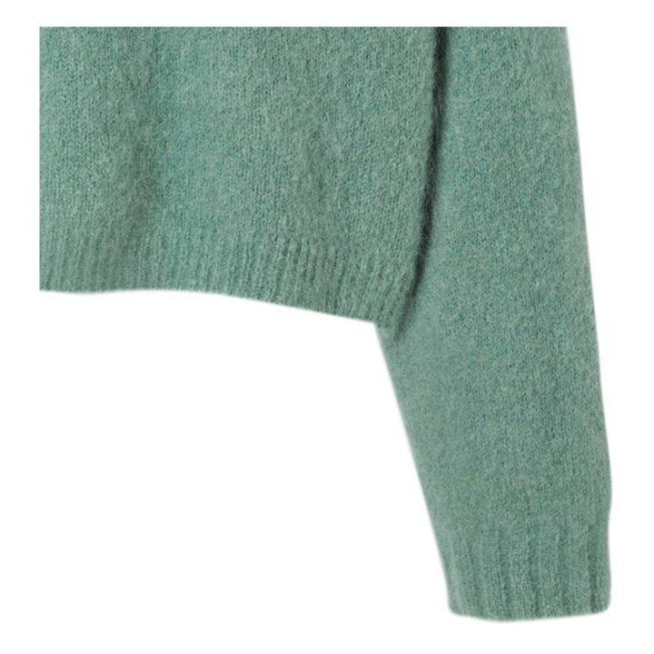 Pinobery Cropped Sleeve Mohair Jumper | Green- Product image n°4