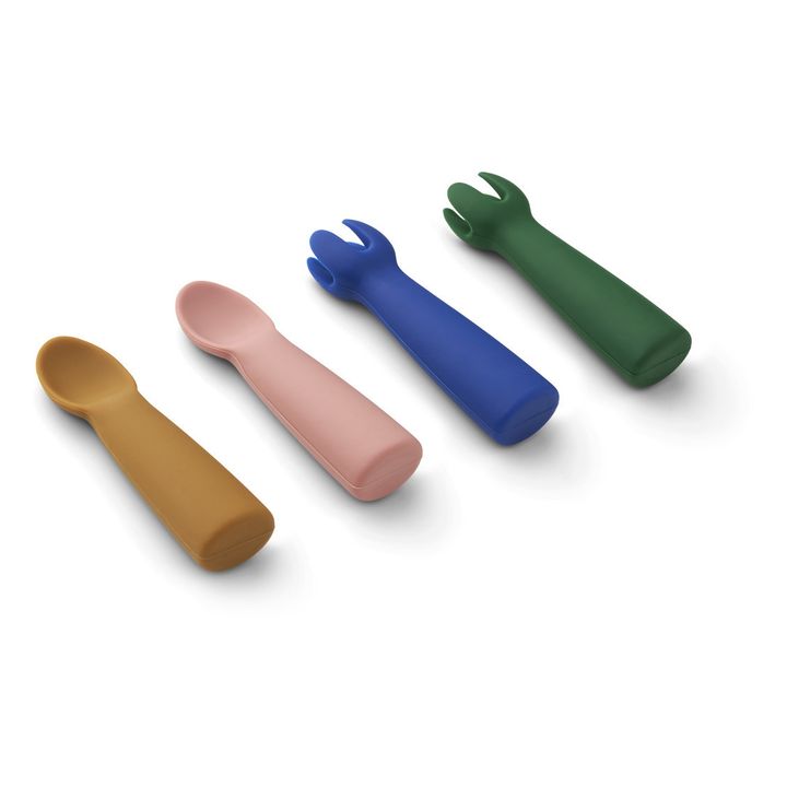 Cubiertos de silicona para bebés Terra | Verde- Imagen del producto n°1