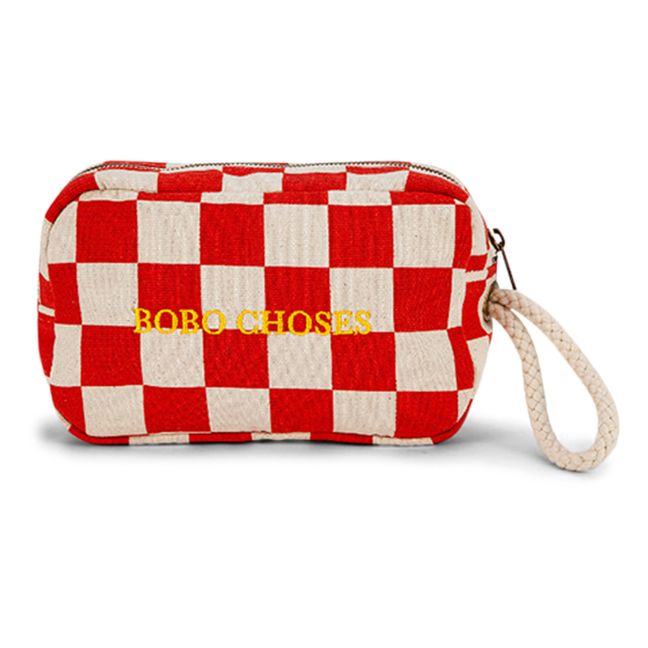 Checked Pouch - Fun Capsule  | Red